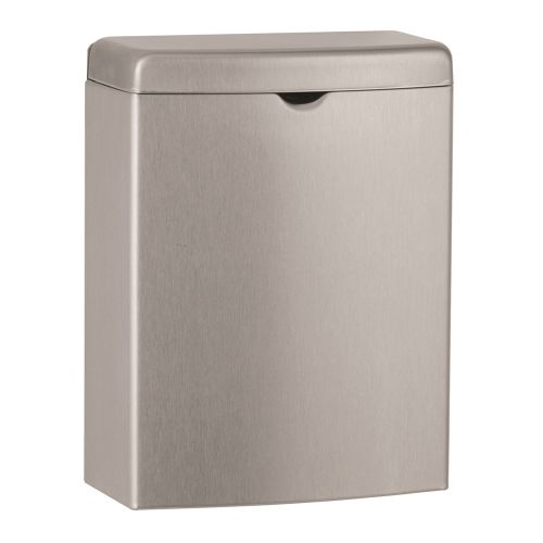 Bobrick B-270 Contura Series Surface-Mounted Sanitary Napkin Receptacle, Stainless Steel